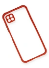 Newface Huawei P40 Lite Kılıf Miami Şeffaf Silikon - Kırmızı