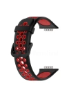 Newface Huawei Watch Fit 2 Spor Delikli Kordon - Siyah-Kırmızı