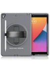 Newface iPad 10.2 (7.nesil) Kılıf Hand Strap Tablet Kılıfı - Gri
