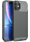 Newface iPhone 11 Kılıf Auto Focus Karbon Kapak - Siyah