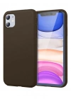Newface iPhone 11 Kılıf First Silikon - Kahverengi