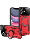 Newface iPhone 11 Kılıf Joy Lens Standlı Kapak - Kırmızı