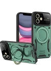 Newface iPhone 11 Kılıf Joy Lens Standlı Kapak - Koyu Yeşil