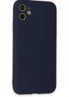 Newface iPhone 11 Kılıf Nano içi Kadife Silikon - Lacivert