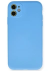Newface iPhone 11 Kılıf Nano içi Kadife Silikon - Mavi