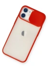 Newface iPhone 11 Kılıf Palm Buzlu Kamera Sürgülü Silikon - Kırmızı