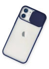 Newface iPhone 11 Kılıf Palm Buzlu Kamera Sürgülü Silikon - Lacivert