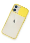 Newface iPhone 11 Kılıf Palm Buzlu Kamera Sürgülü Silikon - Sarı
