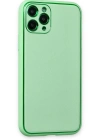 Newface iPhone 11 Pro Kılıf Coco Deri Silikon Kapak - Açık Yeşil