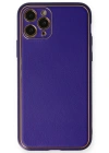 Newface iPhone 11 Pro Kılıf Coco Deri Silikon Kapak - Mor