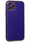 Newface iPhone 11 Pro Kılıf Coco Deri Silikon Kapak - Mor