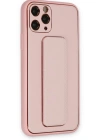 Newface iPhone 11 Pro Kılıf Coco Deri Standlı Kapak - Pembe