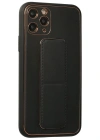 Newface iPhone 11 Pro Kılıf Coco Deri Standlı Kapak - Siyah