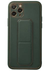Newface iPhone 11 Pro Kılıf Coco Deri Standlı Kapak - Yeşil