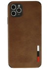 Newface iPhone 11 Pro Kılıf Loop Deri Silikon - Kahverengi