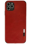 Newface iPhone 11 Pro Kılıf Loop Deri Silikon - Kırmızı