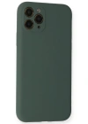 Newface iPhone 11 Pro Kılıf Nano içi Kadife Silikon - Koyu Yeşil