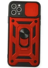 Newface iPhone 11 Pro Kılıf Pars Lens Yüzüklü Silikon - Kırmızı