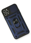 Newface iPhone 11 Pro Kılıf Pars Lens Yüzüklü Silikon - Lacivert