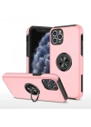 Newface iPhone 11 Pro Max Kılıf Elit Yüzüklü Kapak - Pembe