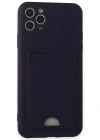 Newface iPhone 11 Pro Max Kılıf Kelvin Kartvizitli Silikon - Derin Mor
