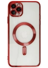 Newface iPhone 11 Pro Max Kılıf Kross Magneticsafe Kapak - Kırmızı
