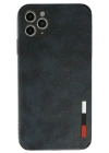 Newface iPhone 11 Pro Max Kılıf Loop Deri Silikon - Lacivert