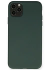 Newface iPhone 11 Pro Max Kılıf Nano içi Kadife Silikon - Koyu Yeşil