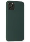 Newface iPhone 11 Pro Max Kılıf Nano içi Kadife Silikon - Koyu Yeşil