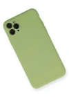 Newface iPhone 11 Pro Max Kılıf Nano içi Kadife Silikon- Yeşil