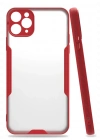 Newface iPhone 11 Pro Max Kılıf Platin Silikon - Kırmızı