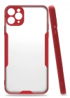 Newface iPhone 11 Pro Max Kılıf Platin Silikon - Kırmızı