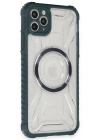 Newface iPhone 11 Pro Max Kılıf Prag Magneticsafe Kapak - Koyu Yeşil