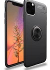 Newface iPhone 11 Pro Max Kılıf Range Yüzüklü Silikon - Siyah