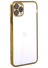 Newface iPhone 11 Pro Max Kılıf Razer Lensli Silikon - Gold