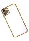 Newface iPhone 11 Pro Max Kılıf Razer Lensli Silikon - Gold