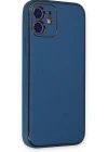 Newface iPhone 12 Kılıf Coco Deri Silikon Kapak - Açık Mavi