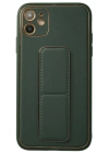Newface iPhone 12 Kılıf Coco Deri Standlı Kapak - Yeşil