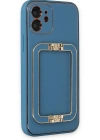 Newface iPhone 12 Kılıf Coco Elit Kapak - Mavi