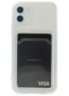 Newface iPhone 12 Kılıf Kart Şeffaf Silikon - Şeffaf