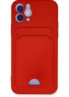 Newface iPhone 12 Kılıf Kelvin Kartvizitli Silikon - Kırmızı