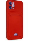 Newface iPhone 12 Kılıf Kelvin Kartvizitli Silikon - Kırmızı