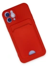 Newface iPhone 12 Kılıf Kelvin Kartvizitli Silikon - Kırmızı