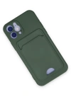 Newface iPhone 12 Kılıf Kelvin Kartvizitli Silikon - Koyu Yeşil