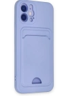 Newface iPhone 12 Kılıf Kelvin Kartvizitli Silikon - Lila