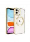 Newface iPhone 12 Kılıf Kross Magneticsafe Kapak - Gold