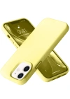 Newface iPhone 12 Kılıf Nano içi Kadife Silikon- Sarı