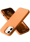 Newface iPhone 12 Kılıf Nano içi Kadife Silikon - Turuncu