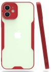 Newface iPhone 12 Kılıf Platin Silikon - Kırmızı