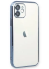 Newface iPhone 12 Kılıf Razer Lensli Silikon - Açık Mavi